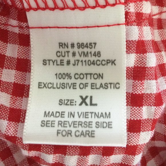 Eyeshadow Red/White Gingham Tank, V Neck, Size XL - Picture 5 of 6